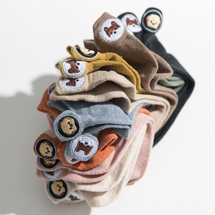 Casual Dog Embroidered Socks