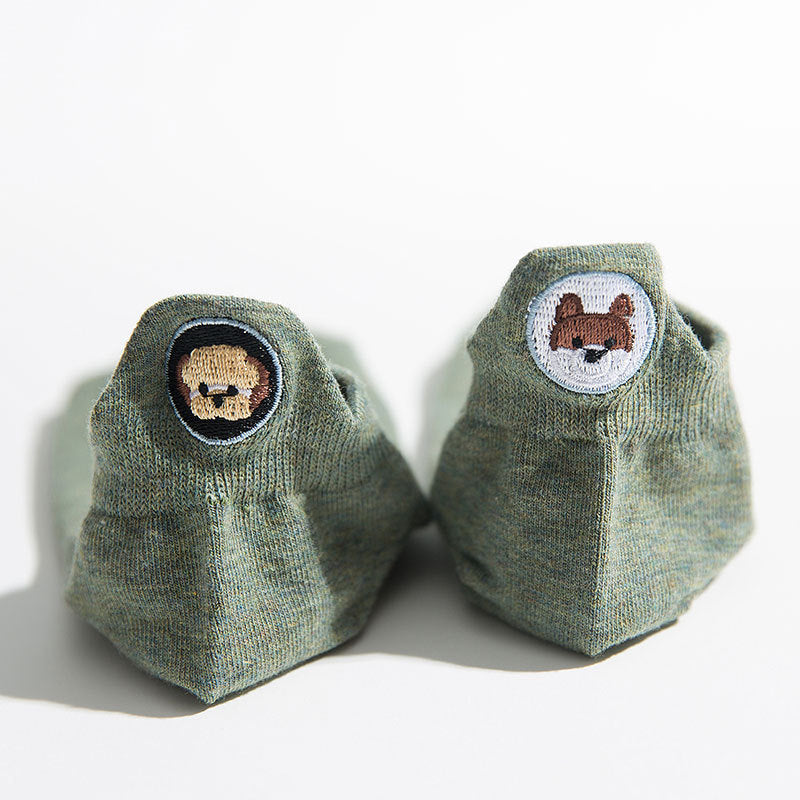 Casual Dog Embroidered Socks