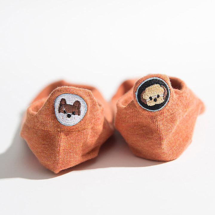 Casual Dog Embroidered Socks