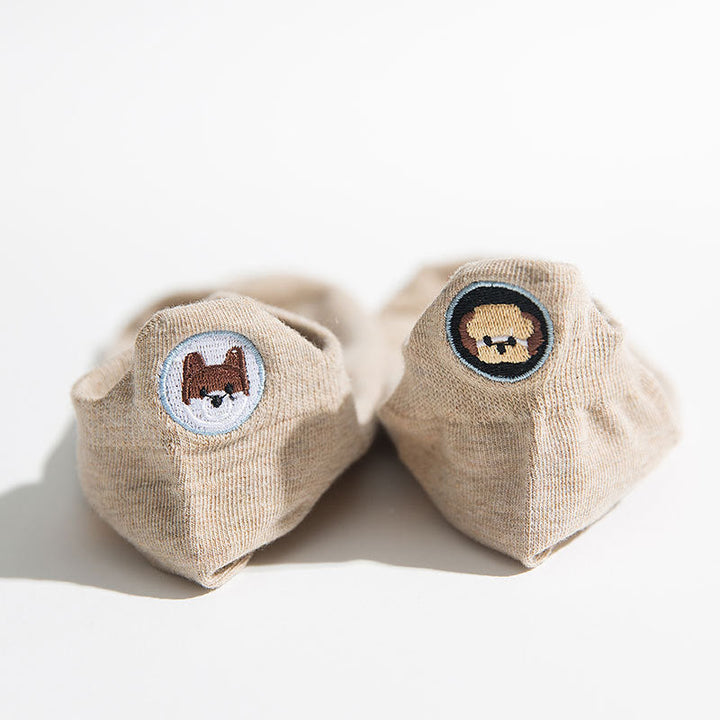 Casual Dog Embroidered Socks