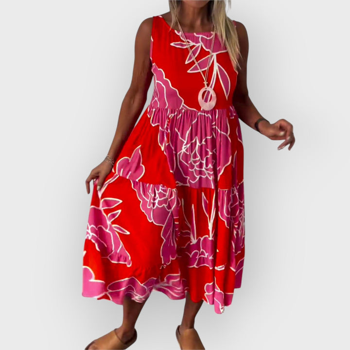 Evita Stylish Off-shoulder Floral Dress - Elena Harper