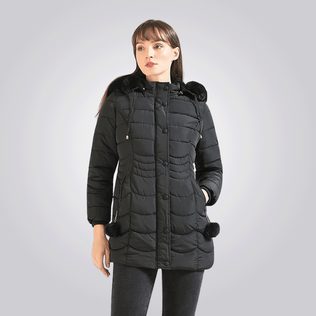 Isabelle - Refined Mid-Length Down Jacket with Hood