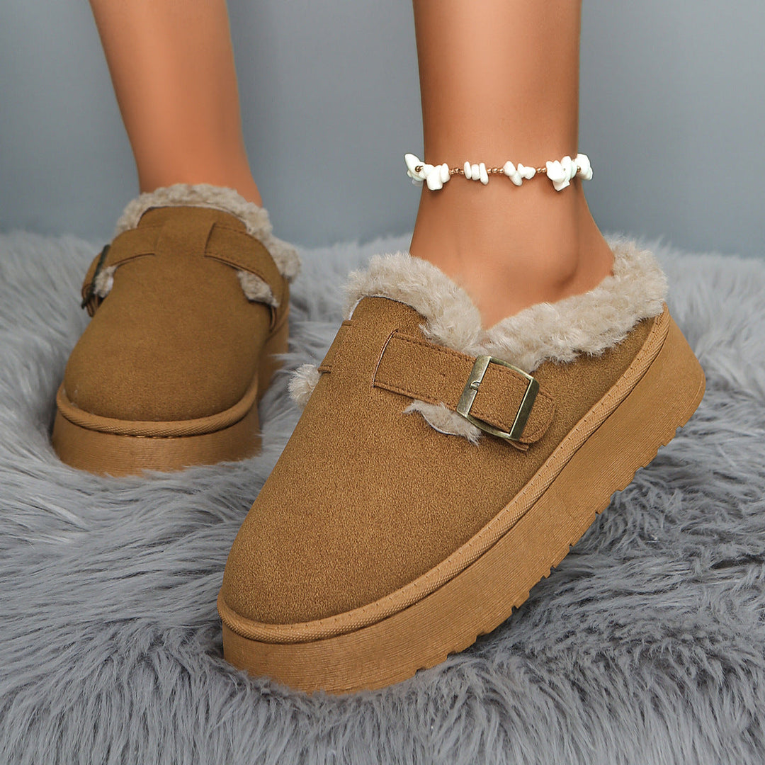 Winter Clogs for Women with Buckle and Fleece Lining - Sabine