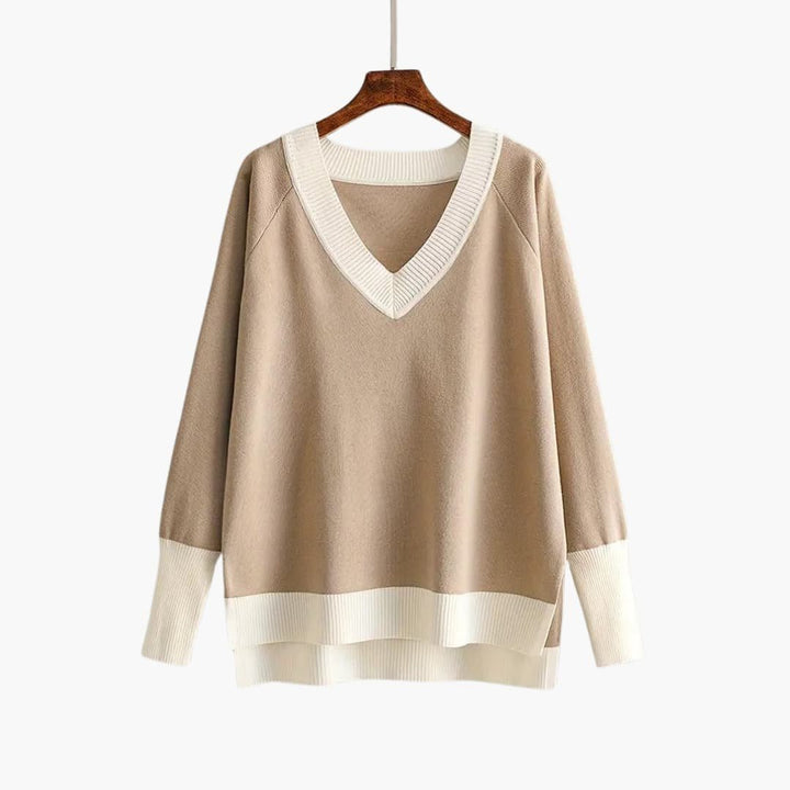 Nora | Modern V-Neck Knit Set with Wide Pants