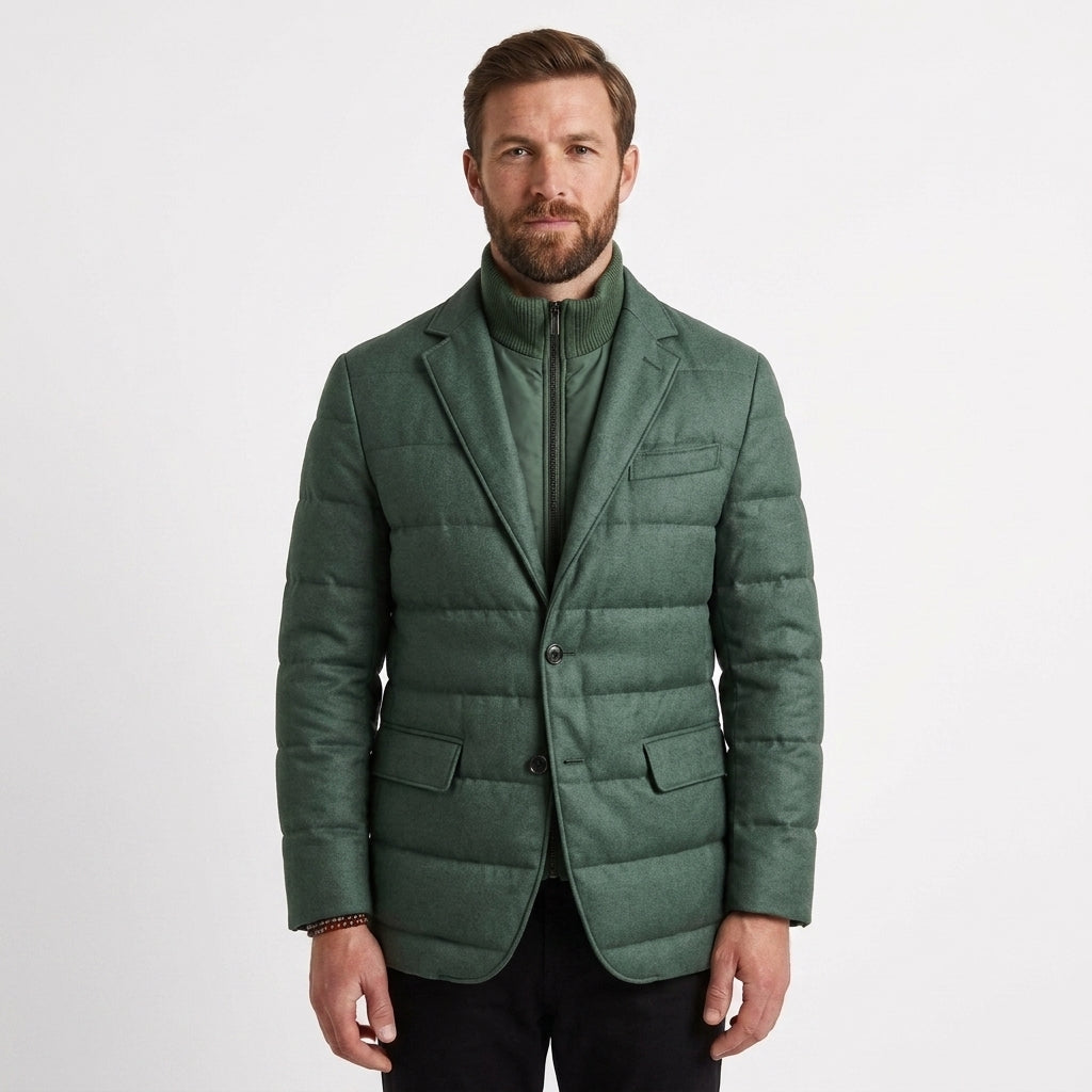 Padded Zip-Insert Blazer Jacket For Men