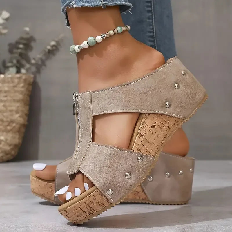 Aurea Orthopedic Wedge Sandal, view 4 - Elena Harper