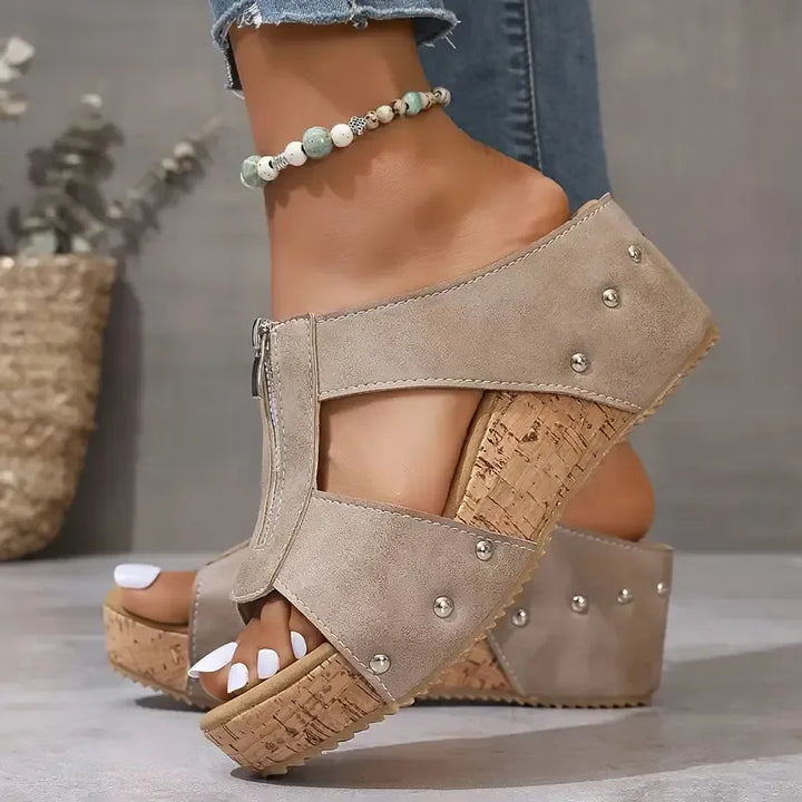 Aurea Orthopedic Wedge Sandal, view 4 - Elena Harper