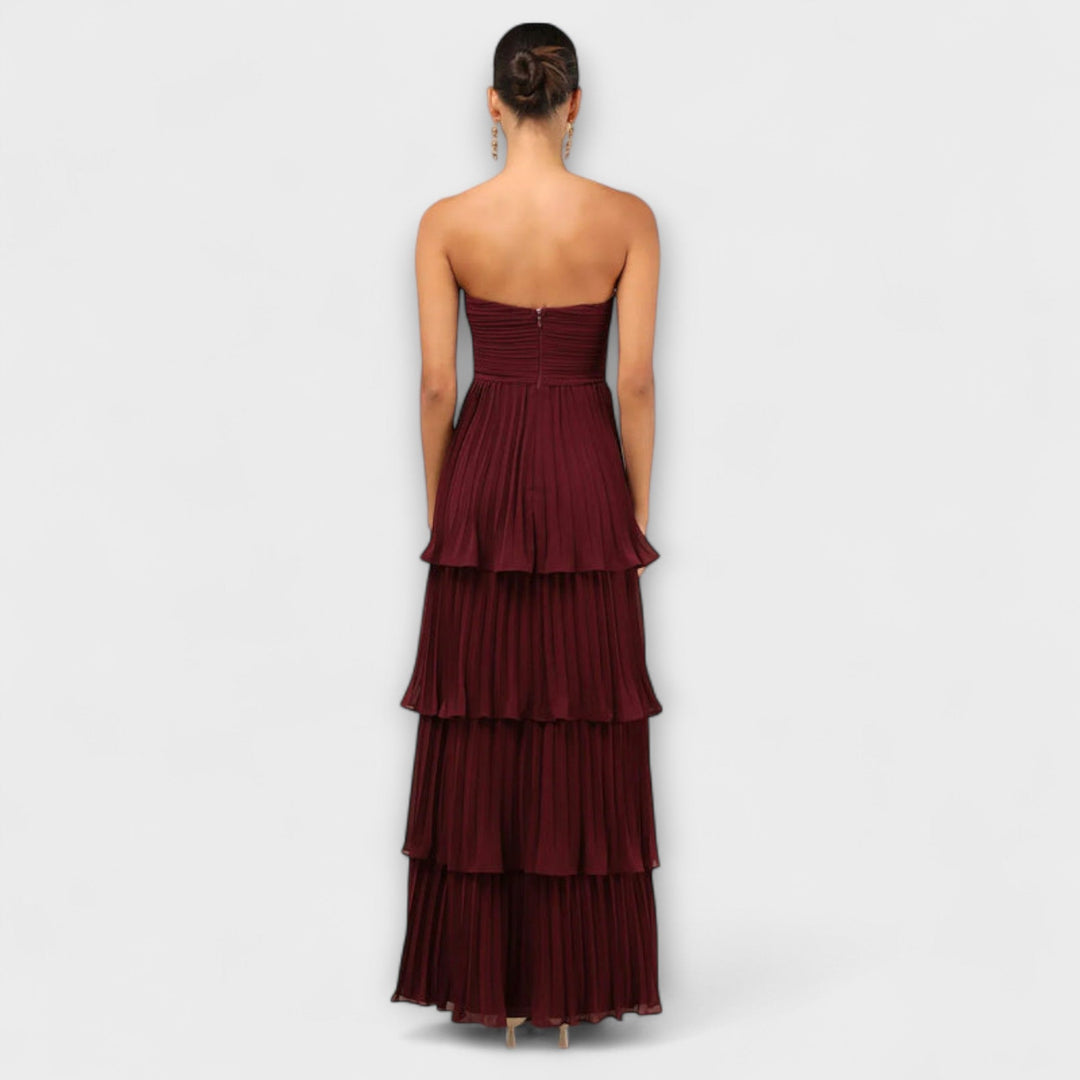 Lorena Strapless Tiered Maxi Dress - Elena Harper