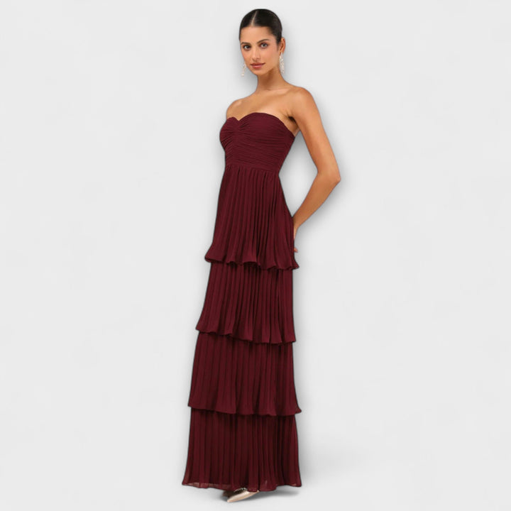 Lorena Strapless Tiered Maxi Dress - Elena Harper