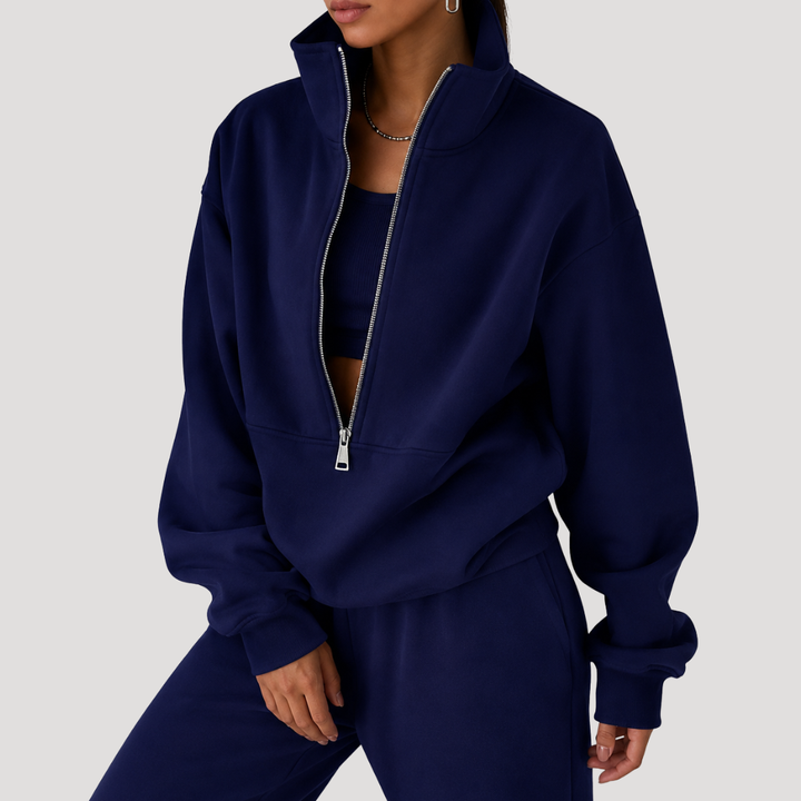 Women's Half-Zip Sweatshirt and Pants Set