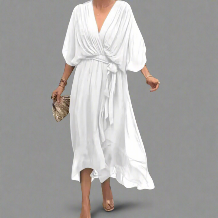 Dorselinde Elegant Maxi Dress with Feminine Neckline - Elena Harper