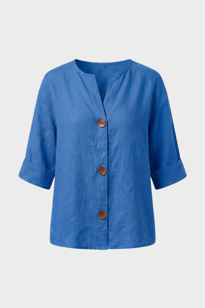 Women's Linen Blouse | Casual Buttons
