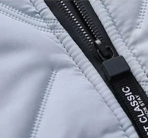 Theo Men's Insulated Jacket with Stand-Up Collar, view 3 - Elena Harper