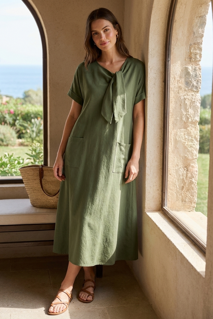 Women’s Linen Dress with Pockets | Casual