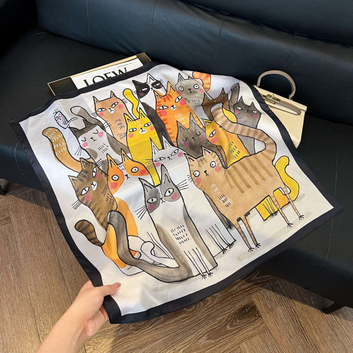 Casual Cat Print Scarf