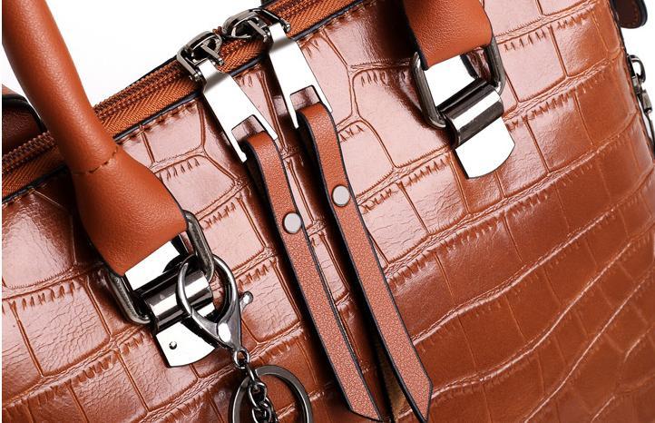 Palmer - 4-Piece Crocodile Pattern Handbag