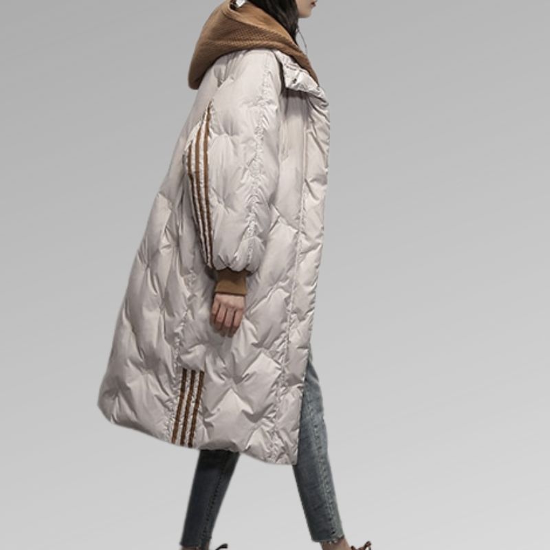 Aurélie - Chic Long Hooded Puffer Jacket