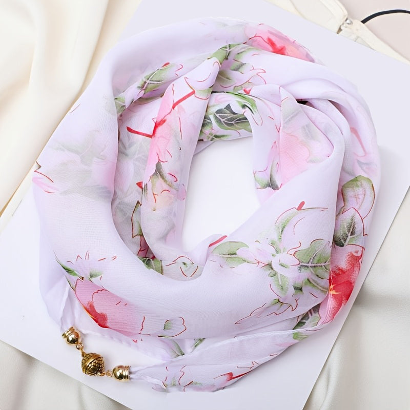 Casual Floral Print Scarf
