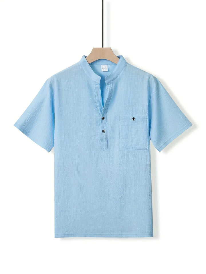 Markos Casual Short Sleeve Shirt with Button, view 10 - Elena Harper