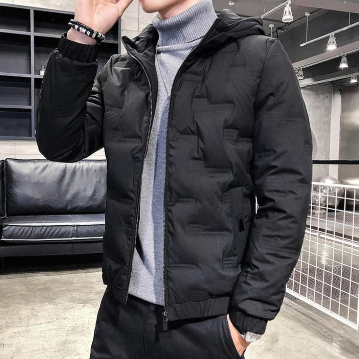 Men's Thick Padded Winter Jacket with Front Zip Closure, view 5 - Elena Harper
