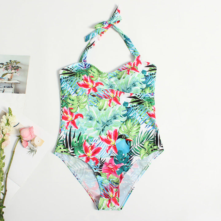 Women's Swimwear One-Piece with Cute Tropical Pattern EB