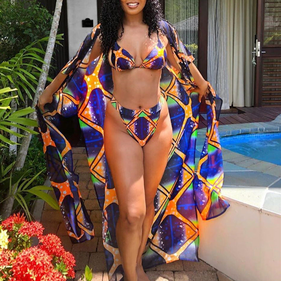 Women's Bikini Set with Light Cover-Up and Modern Geometric Design Maréssa, view 6 - Elena Harper