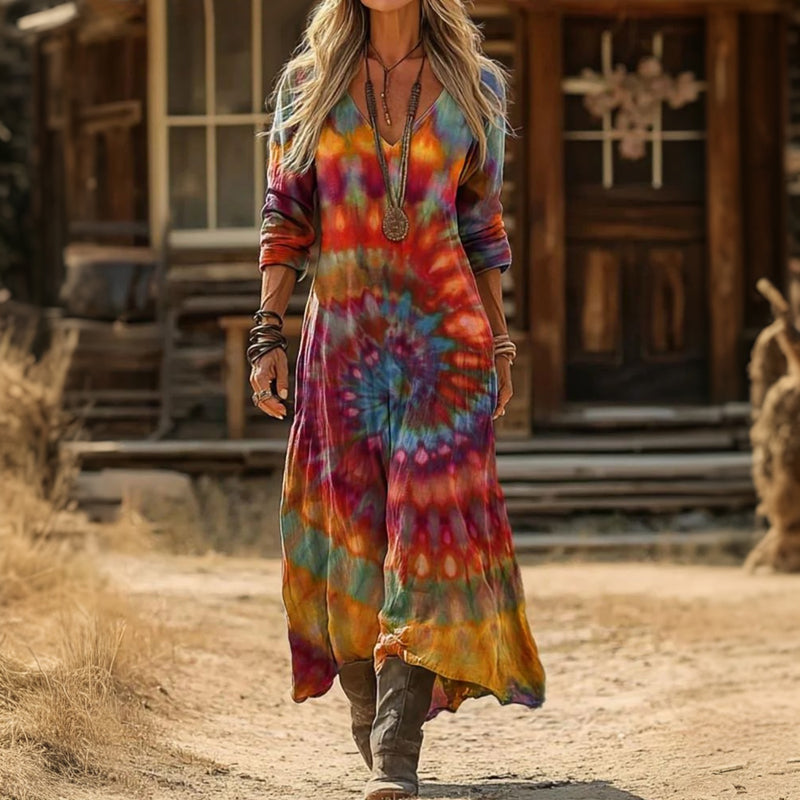 Evelyn Vintage-Inspired Long Sleeve Casual Dress - Elena Harper