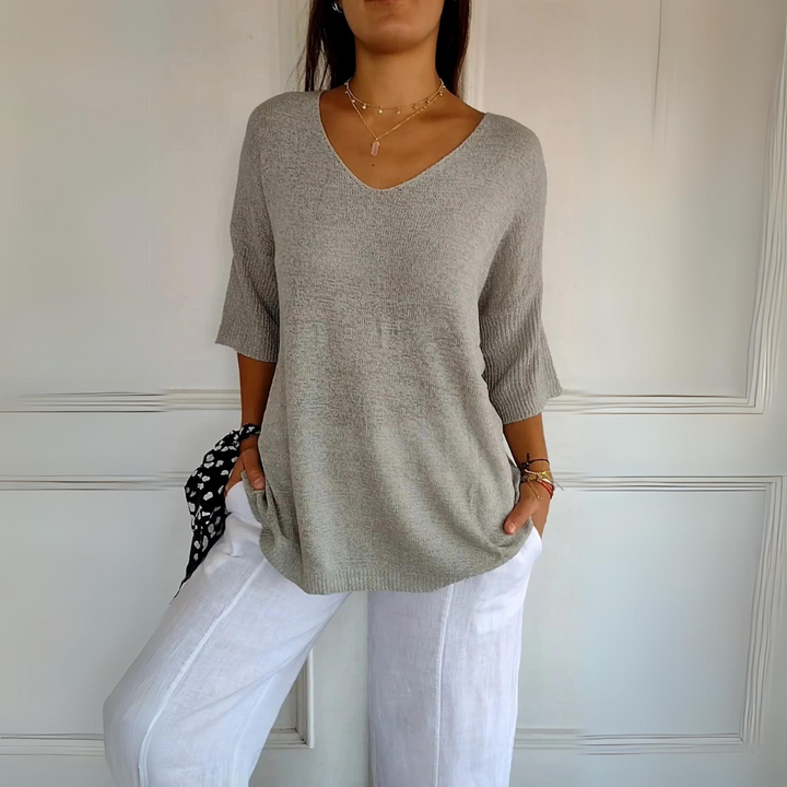 Marij - Women's Casual Jersey with V-Neck