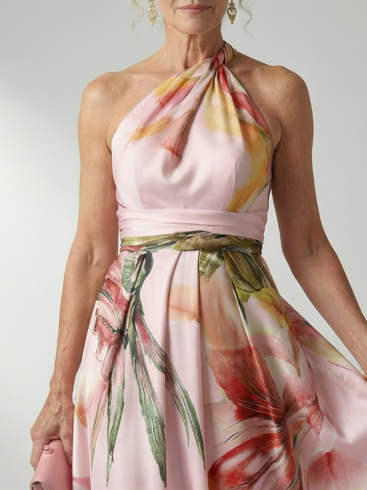 Amiel Lightweight Floral Maxi Dress American Cut Sleeveless - Elena Harper