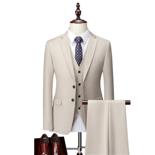 Three-Piece Slim Fit Suit for Men