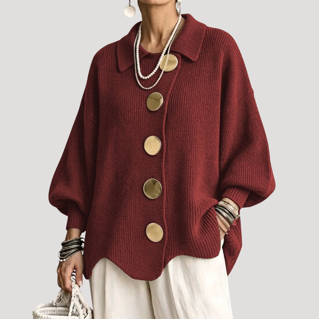 Women's Oversized Buttoned Cardigan