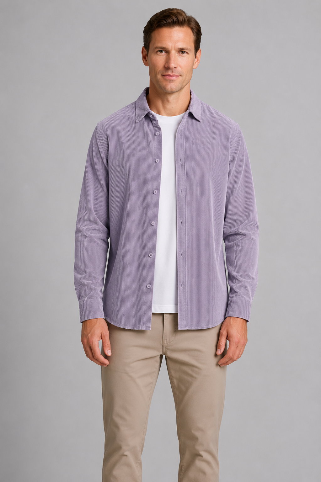 Harrington Oxford | Long Sleeves Corduroy Button Shirt For Men