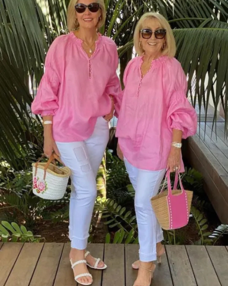 Abore Cotton & Linen Casual Blouse - Elena Harper