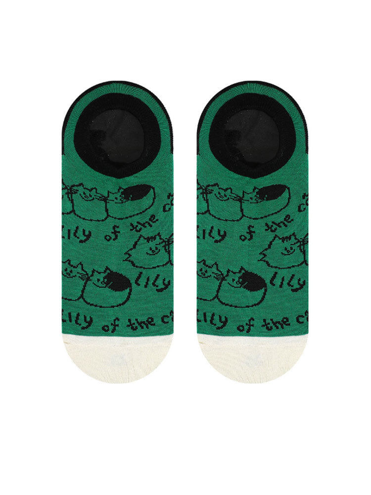 Cartoon Kitty Boat Socks