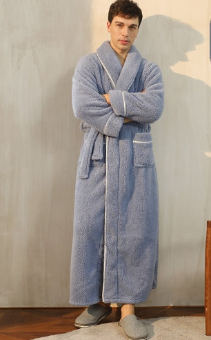Unisex Thick Plush Over-Knee Bathrobe - Ultimate Winter Comfort