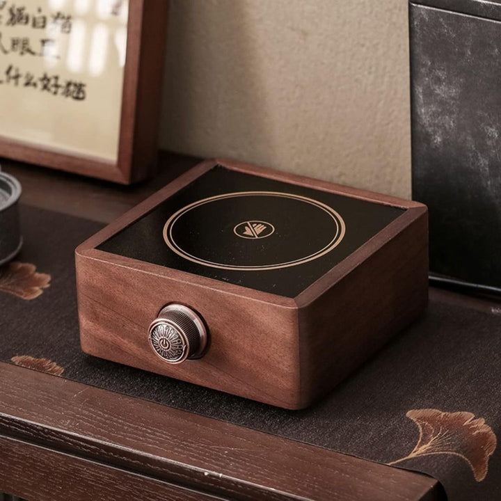 Electric Walnut Tea Warmer with Adjustable Temperature