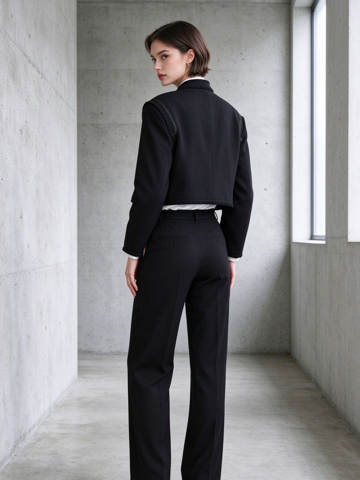 Chinese Knot Trim Cropped Jacket