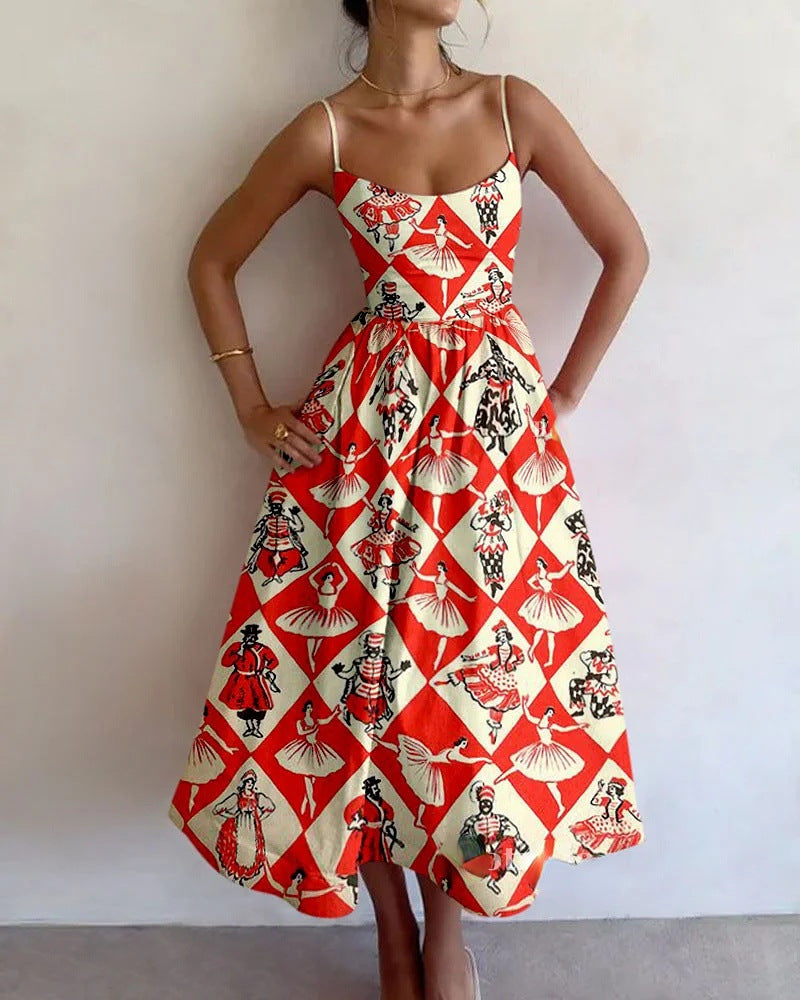 Virella Vintage Carousel Midi Dress - Elena Harper