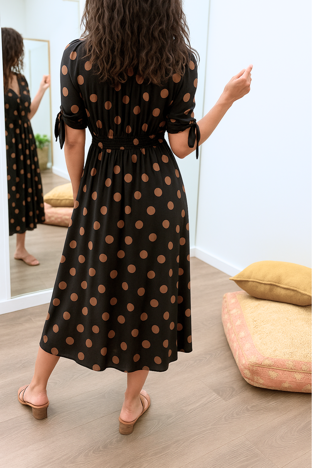 MAYA – SPOTLIGHT POLKA MIDI DRESS