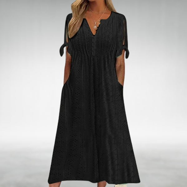 Natalie Light Blue Eyelet Summer Dress - Elena Harper