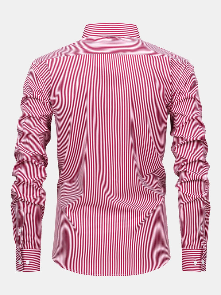 CHEMISE À MANCHES LONGUES À RAYURES AVEC BOUTONS