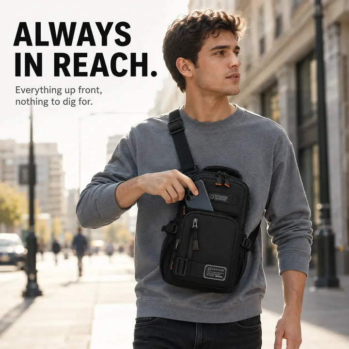 Cargolo Adjustable Chest Sling Bag Multi-Pockets - Elena Harper