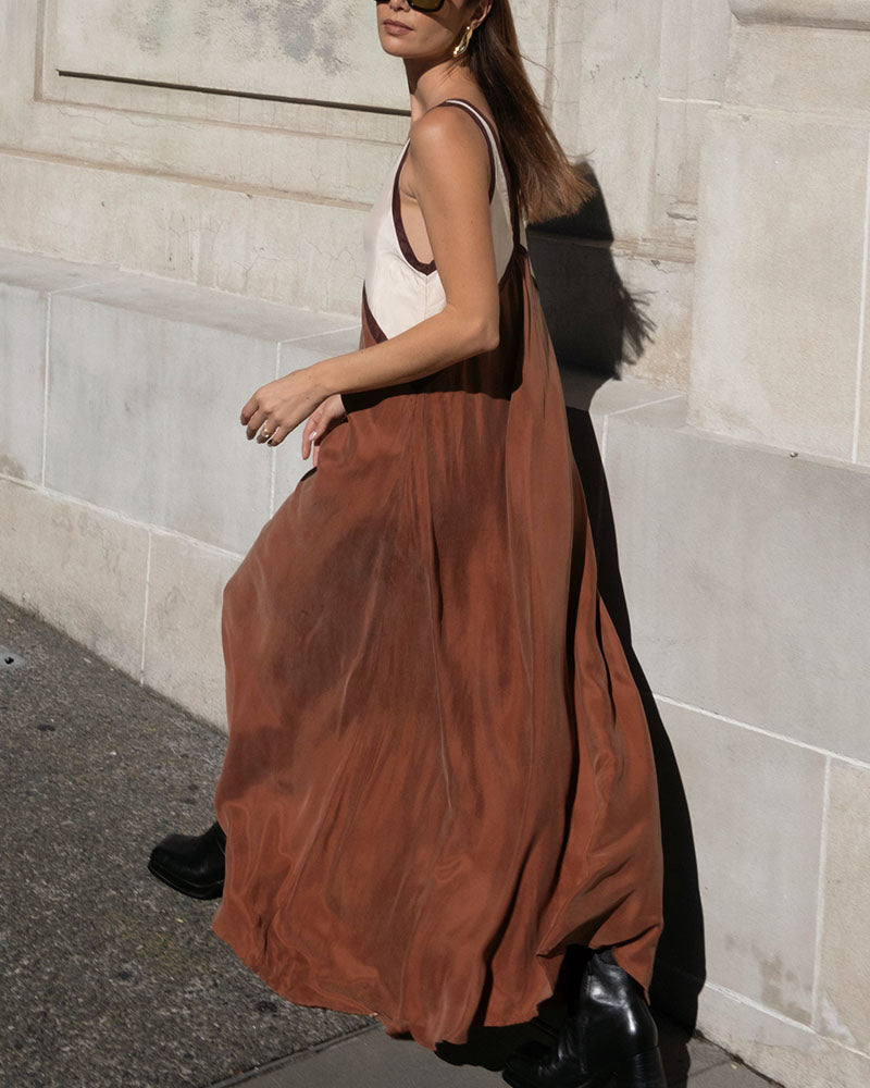 Rosalind Hawke | Maxi Dress With Colorblock V-Neck For Women