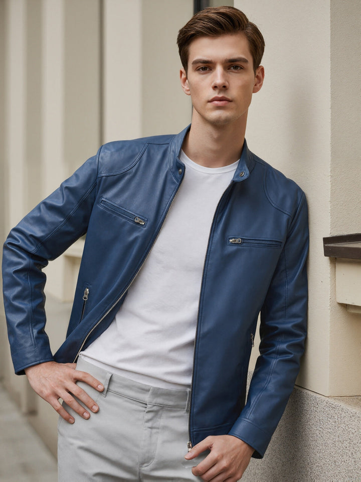LAURENT MONACO | HIGH COLLAR ZIPPER JACKET FOR MEN