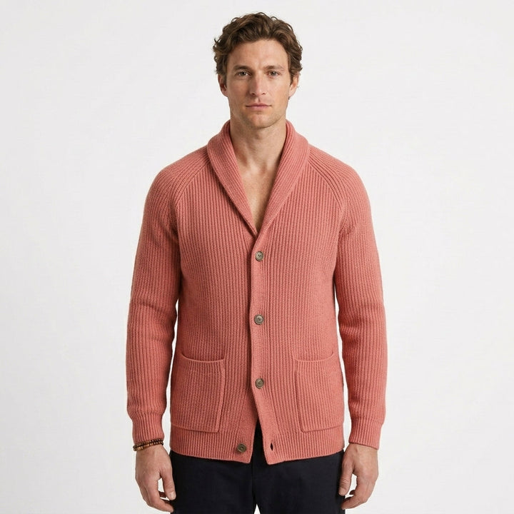 Ribbed Shawl Collar Cardigan