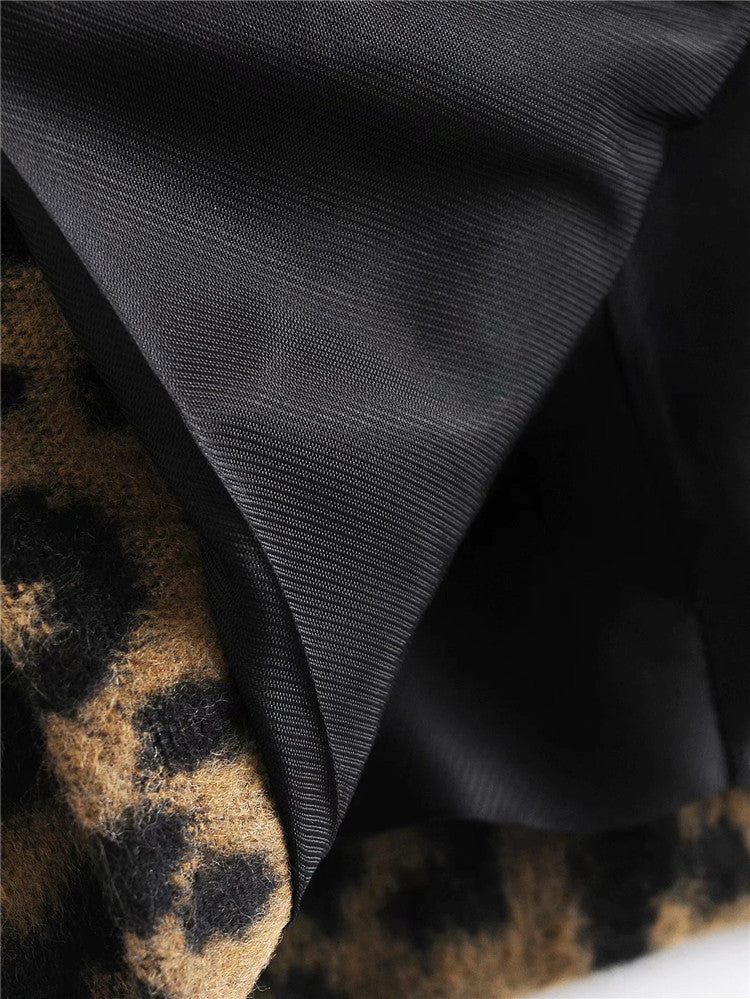 Straight Cut Leopard Print Women's Coat - Frida
