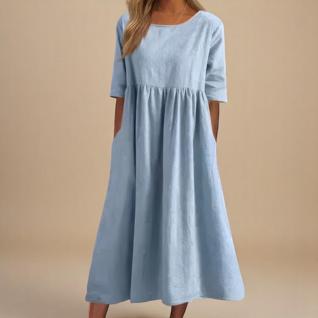 Grace Flowy Daylight Midi Dress - Elena Harper