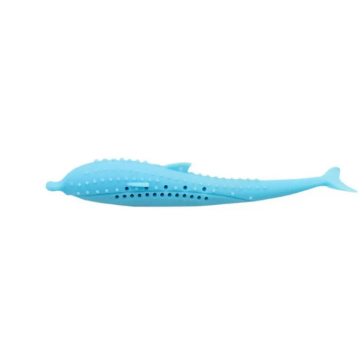 Unisex Pet Silicone Whale Chew Toy for Cats & Small Dogs