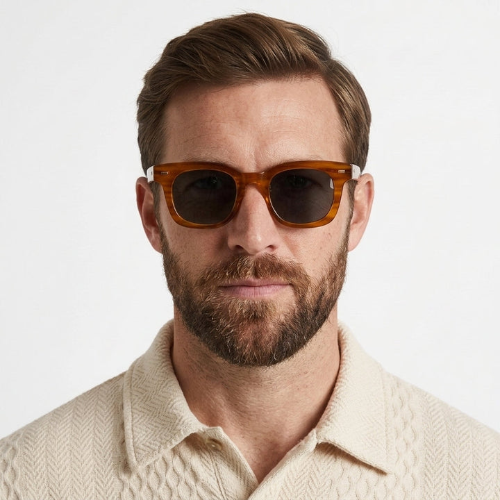Vintage Square Acetate Sunglasses For Men