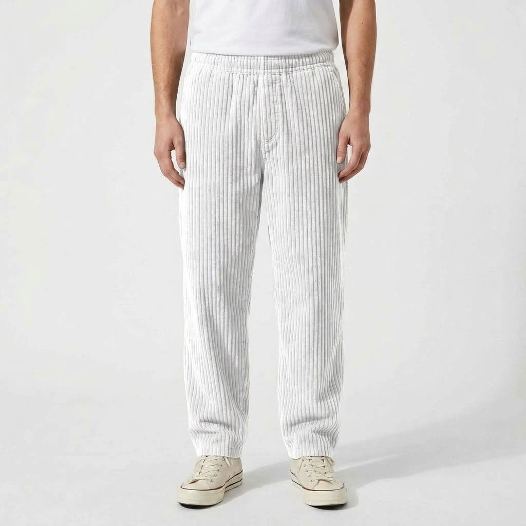 Relaxed Ribbed Drawstring Trousers For Men